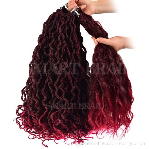 Mermaid Locs 20 inch 18 roots/pack Synthetic Braiding Crochet Hair Ombre Crochet Hair Extension For Afro Women